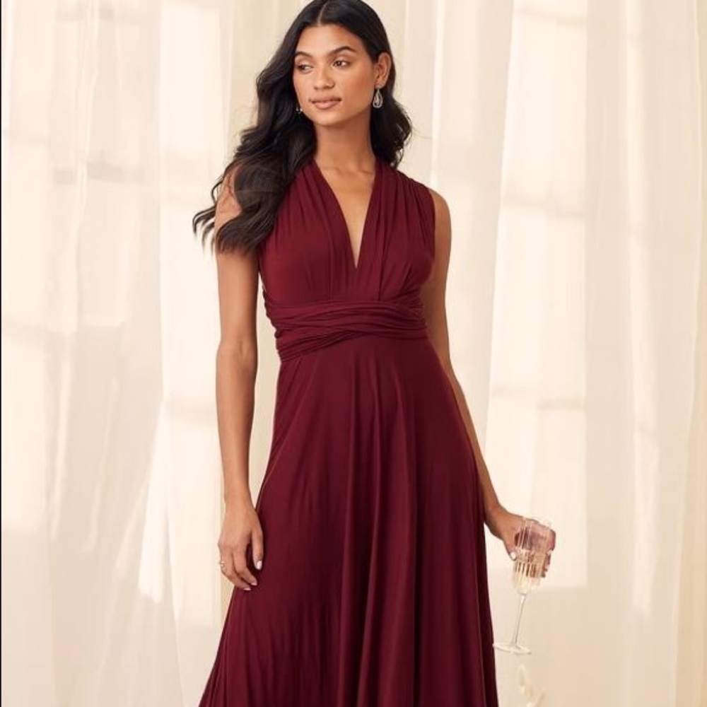 Sugar Bits Convertible Maxi Dress - Burgundy
